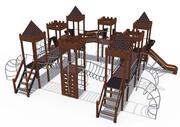 Детский игровой комплекс Сити с тремя горками (металлический скат,Н-1200 и 1500)